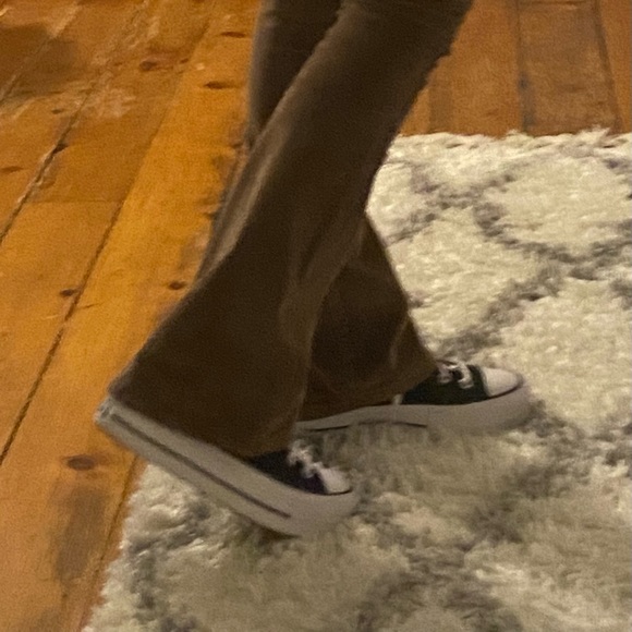 High Waist Flared Corduroy Pants Brown - Picture 3 of 4